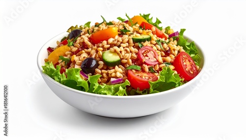 Healthy Grain Salad With Vegetables And Fresh Herbs