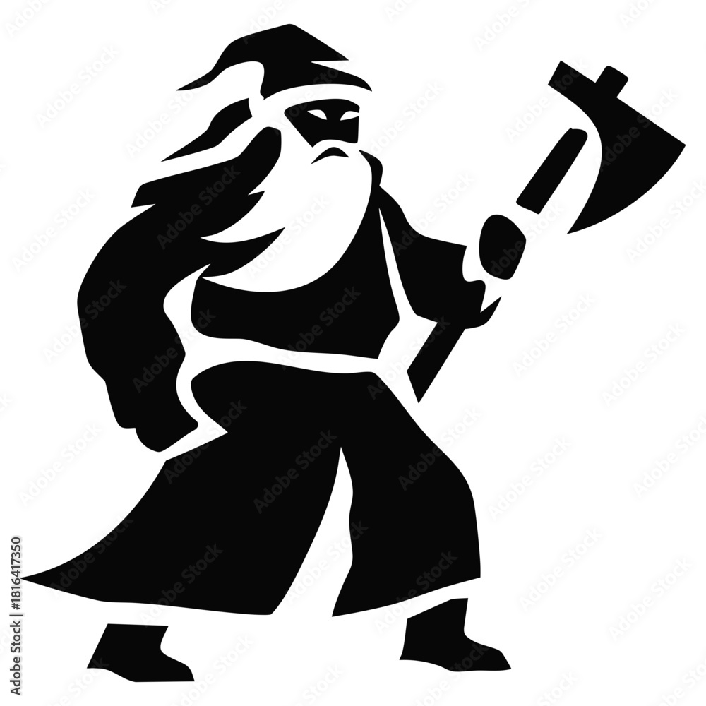 Fototapeta premium Santa Claus With Battle Axe