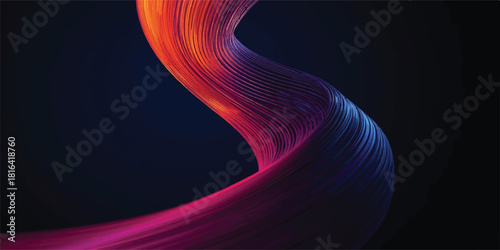 Abstract fractal wave background with fluid flowing patterns and motion blur