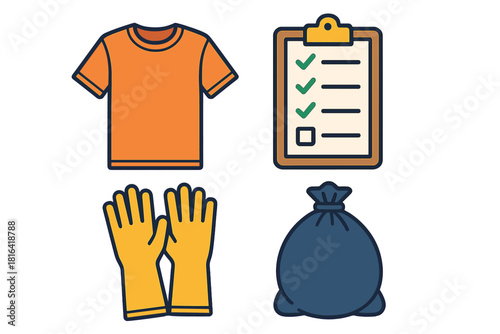 Essential items checklist for community cleanup and waste disposal activities