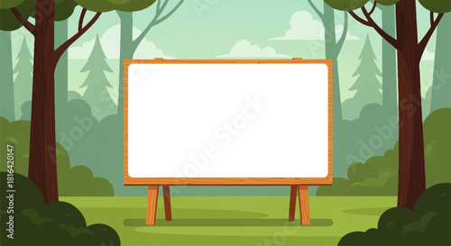 Cartoon Forest Billboard Graphic Illustration