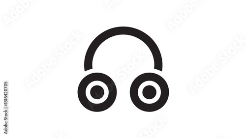Headphones icon simple glyph vector illustration isolated on white background for music and audio concepts