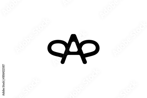 Stylized monogram logo intertwining letters A and P with modern, elegant, creative branding identity