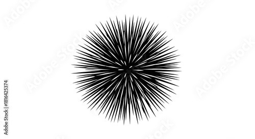 Black spiky abstract starburst on white background