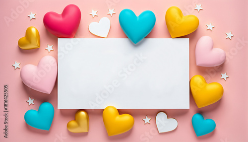 blank white card with copy ...