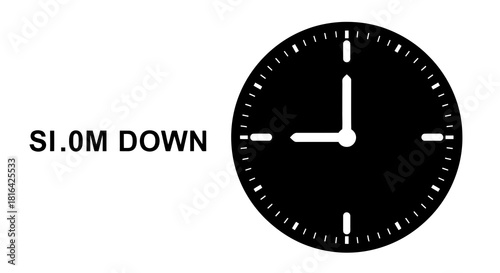 Clock face with slow down message