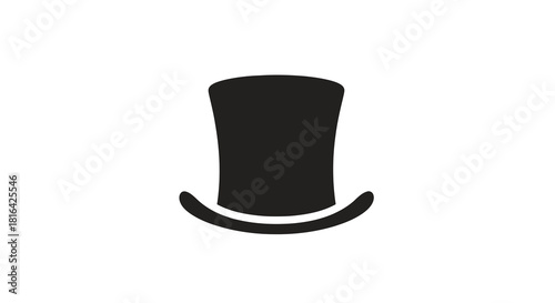 Simple black silhouette of a top hat
