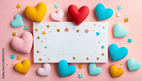 blank white card frame cent...