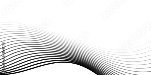 Abstract Wavy Lines, Black and White, Smooth Curves, Minimalist Design, Background