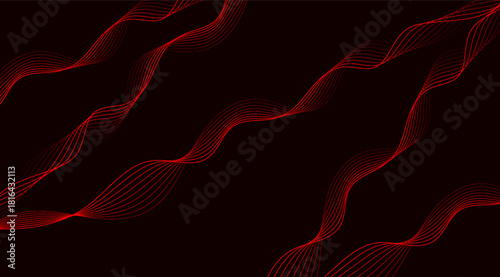 Abstract Red Waves Maroon Backdrop, fluid shapes, flowing strands, elegant curves, background for designs, presentations and decorative projects, 167 characters