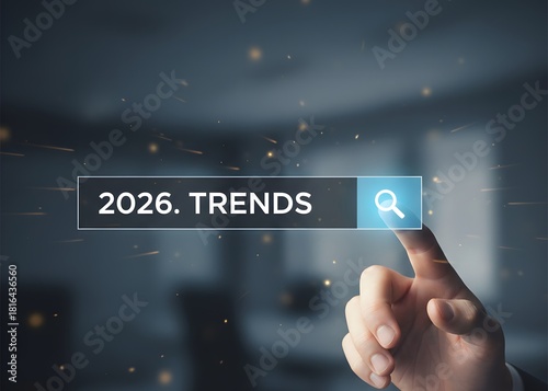 Businessman touching virtual search bar showing 