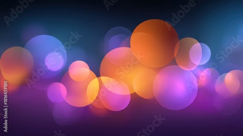 Vibrant abstract background with colorful orbs and gentle bokeh effect creating a dreamy atmosphere for artistic and modern design projects