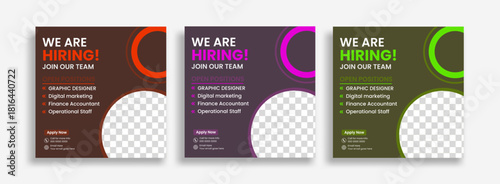 We Are Hiring Job Vacancy Social Media Post Template Modern Corporate Recruitment Flyer Design