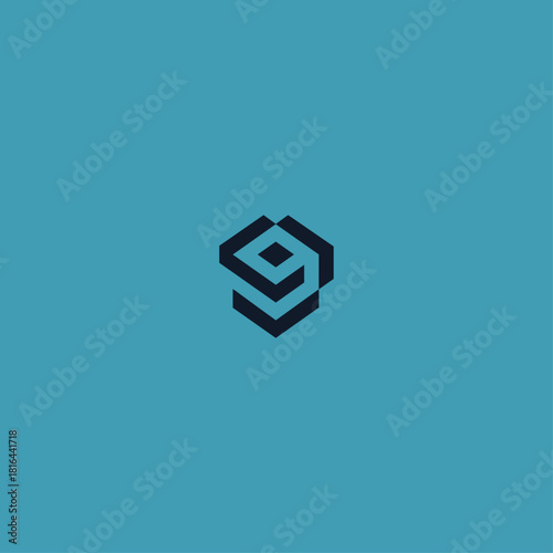 Number nine logo Icon flat vector design