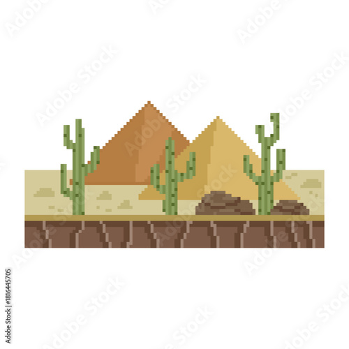 desert terrain retro pixel art
