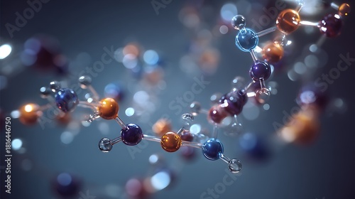 A molecular chemistry animation-style 