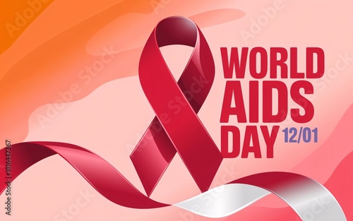 World aids day red ribbon awareness campaign