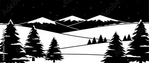 winter landscape with trees