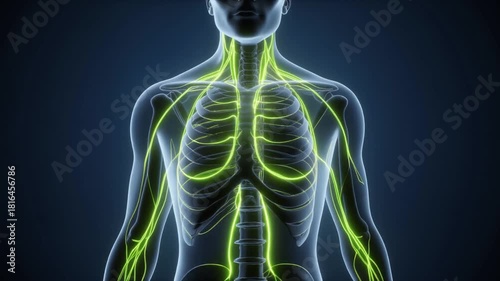 Human Lymphatic System Anatomy Visualization 3D Medical Science