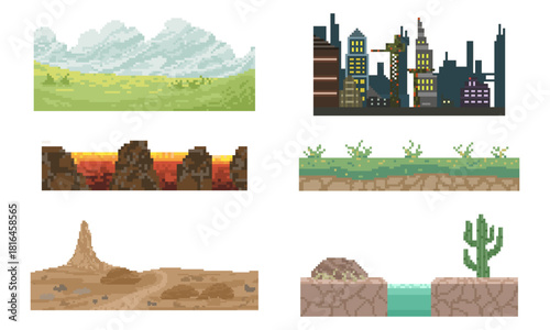 terrain bundle retro pixel art