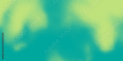Turquoise pop art background with halftone polka dots in retro comic style, vector illustration template eps10