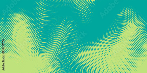Turquoise pop art background with halftone polka dots in retro comic style, vector illustration template eps10