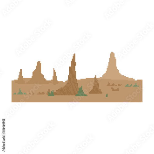 desert terrain retro pixel art
