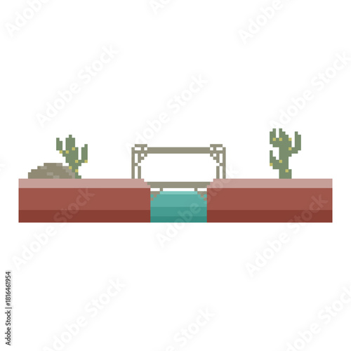 desert terrain retro pixel art