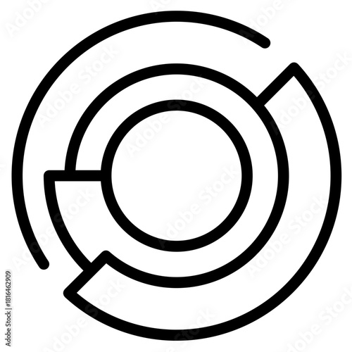 Donut chart  icon vector illustration