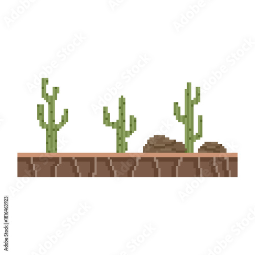 desert terrain retro pixel art