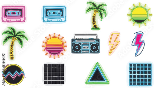 Retro Summer Vibes Collection Neon 80s Designs