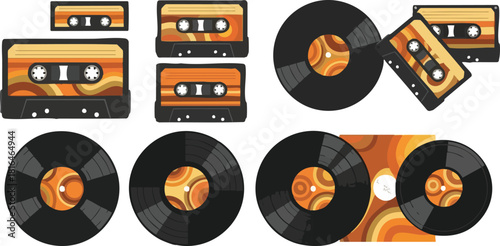 Vintage Vibes Retro Music Media Collection