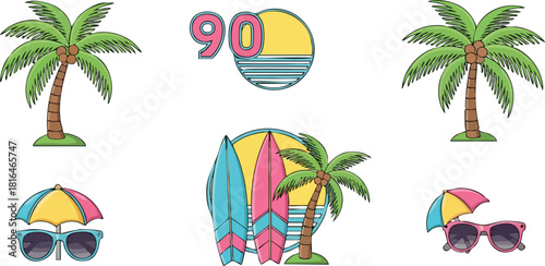 Retro Vibes 90s Beach Icons for Summer Fun and Nostalgia