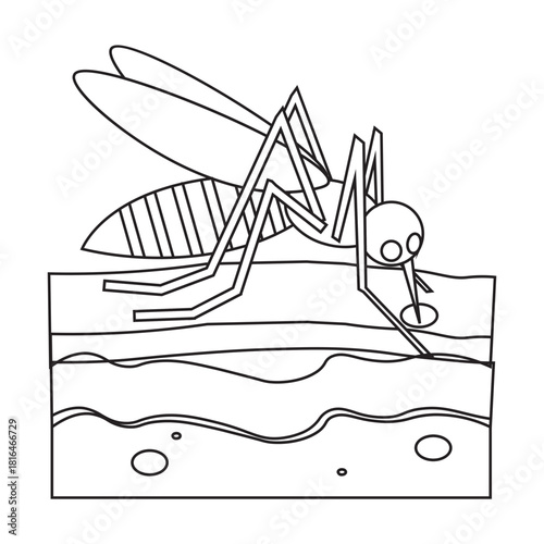 Mosquito Bites on Human Skin line icon