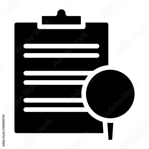Document analitics Icon Glyph Element For Design Vector Illustration