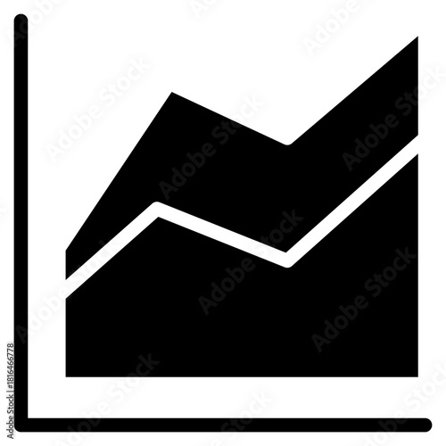  Area chart  Icon Glyph Element For Design Vector Illustration
