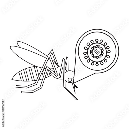 Mosquito Virus Transmission line icon