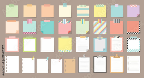 Sticky Note Collection Pastel Paper Set for Planning, Reminders, and Creative Design Elements