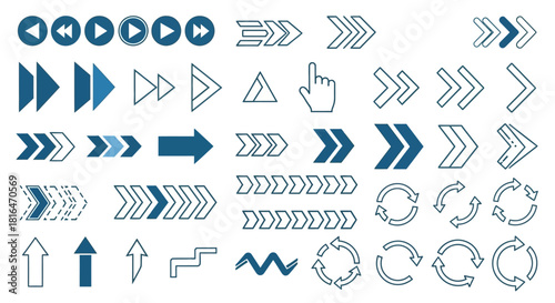 Sleek Vector UI Kit A comprehensive collection of arrows, playback, and navigation icons for modern web, app, and graphic design projects