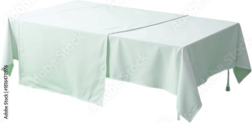 White table with tablecloths, perfect for events and gatherings.