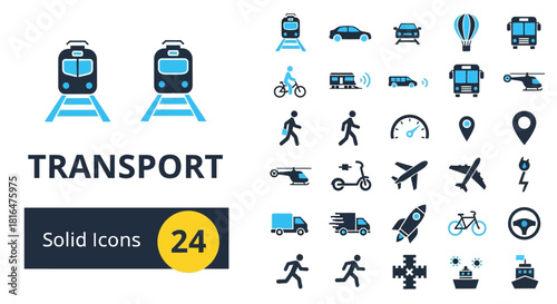 Transportation Icons A Collection of Vehicles and Travel Symbols