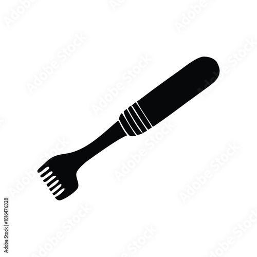Black silhouette of a muddle tool with a textured handle, perfect for barware and cocktail creation