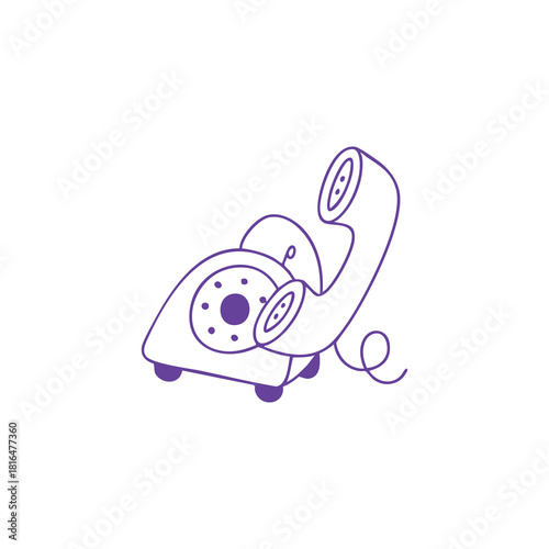 Vintage Rotary Phone Illustration