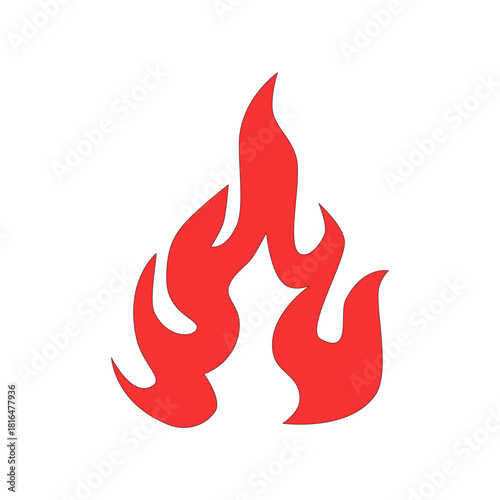 Set of red and orange fire flame.