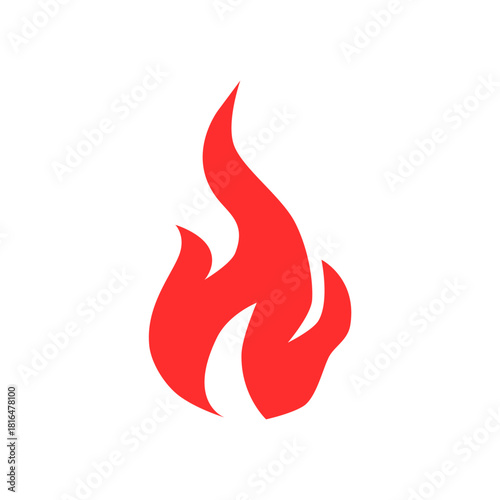 Set of red and orange fire flame.