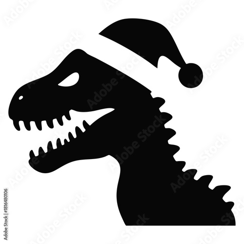 Dinosaur Wearing a Santa Hat