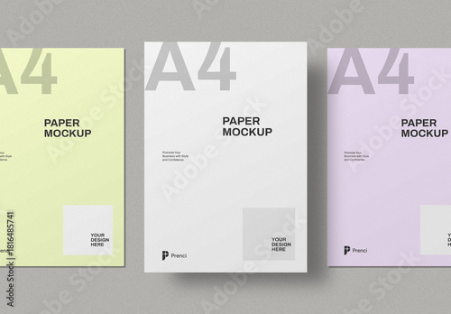 Realistic A4 Paper Mockup Template for Poster Flyer Letterhead Print Design