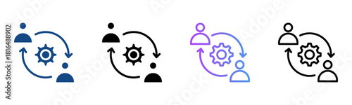 Synergy Icon Multiple Style Vector Illustration
