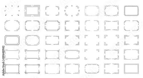 Elegant collection of diverse decorative frames and vintage borders, ideal for graphic design projects, enhancing invitations, certificates, and digital layouts with sophisticated flair