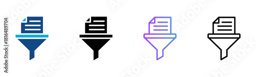 Filtering Icon Multiple Style Vector Illustration
